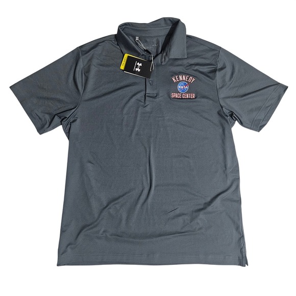 Under Armour Other - Under Armour Kennedy Space Center NASA Golf Polo Gray UPF 50 Mens Large NWT